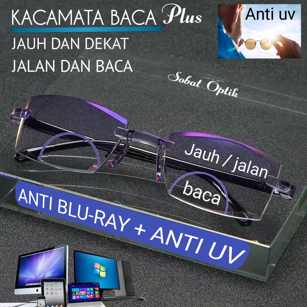 Kacamata baca dan jalan warna gradien antiradiasi bluray dan UV