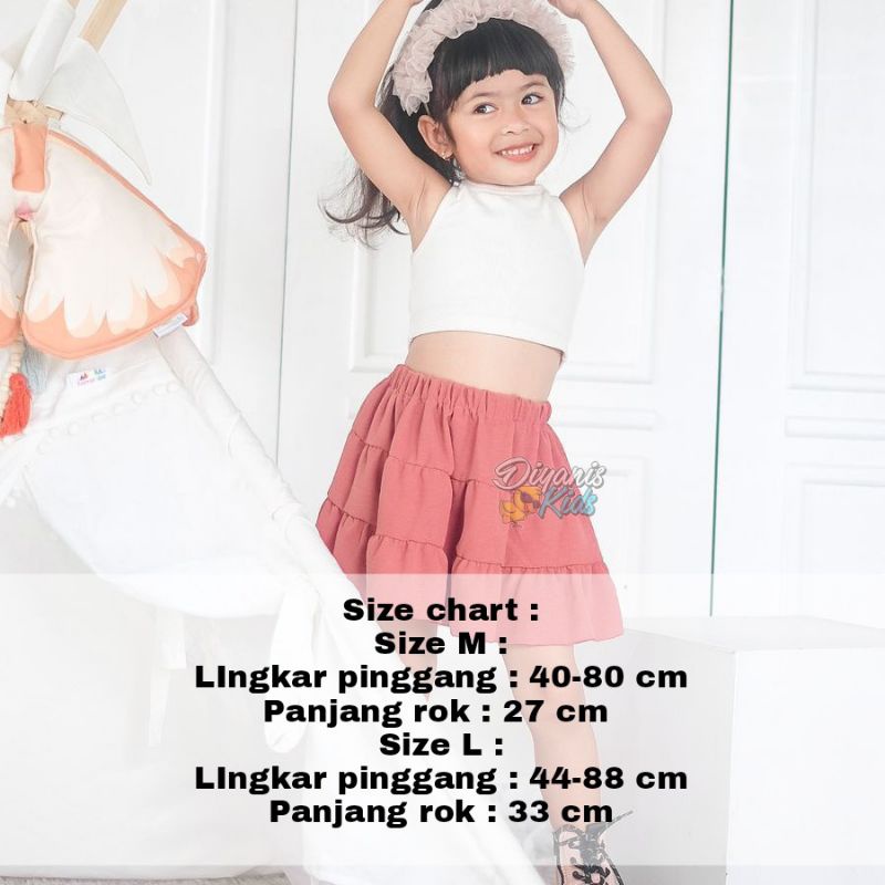 Rok susun anak bahan crincle airflow/rok pendek anak