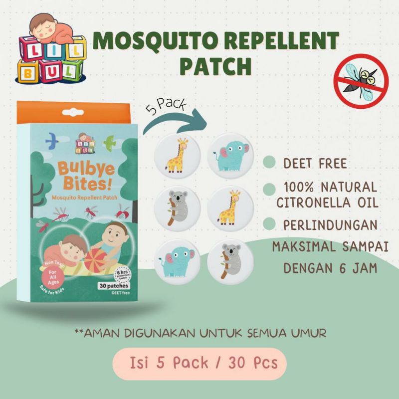 [Isi 5pack / 30pcs] Stiker Anti Nyamuk Bayi - Dewasa / Mosquito Reppelent Patch Lilbul Bulbye Bites