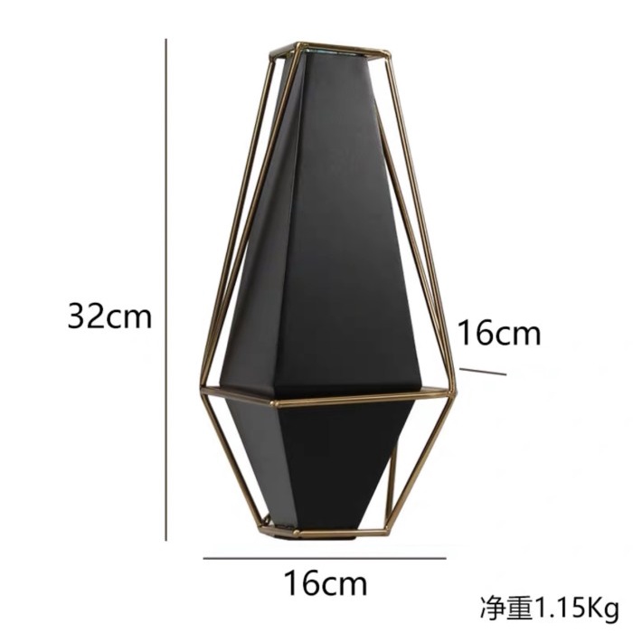 BERNIKA VAS BUNGA BLACK GOLD LUXURY VAS