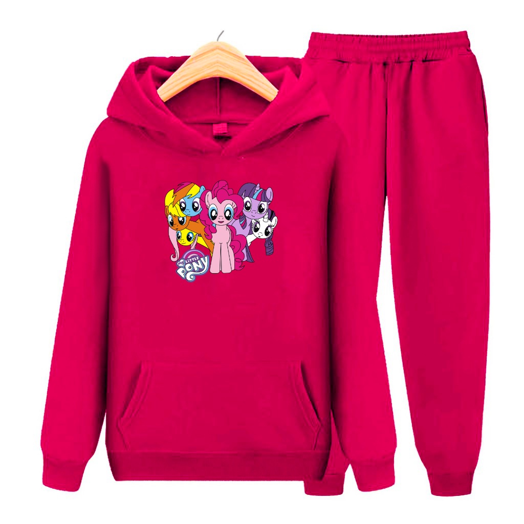 SETELAN ANAK SWEATER HOODIE KUDA PONI SIZE S, M, XL, XXL