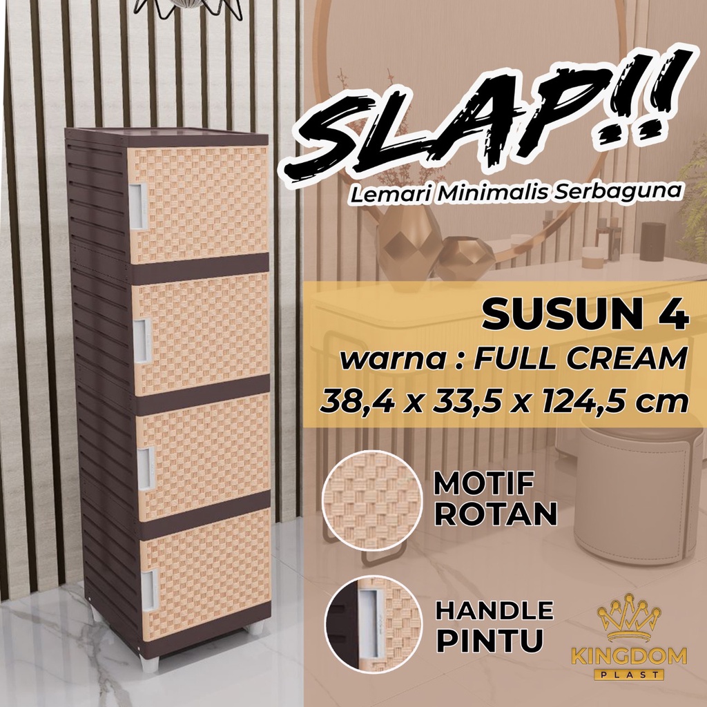 LEMARI PAKAIAN MINIMALIS KINGDOM SLAP FULL CREAM LEMARI SWING LEMARI PLASTIK LEMARI BAJU LEMARI BAGUS LEMARI MURAH