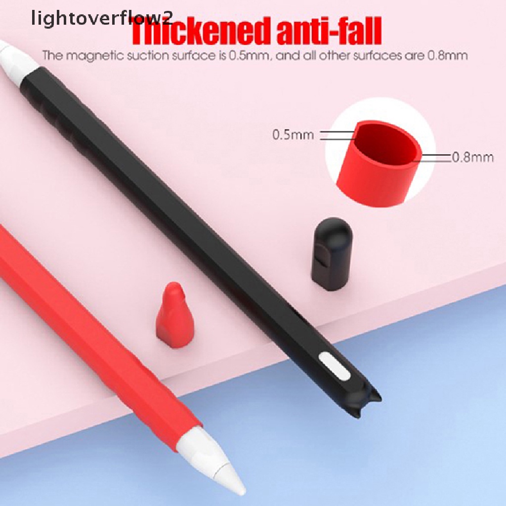 (lightoverflow2) 1 Set Cover Pelindung Bahan Silikon Untuk Apple Pencil Generasi 2