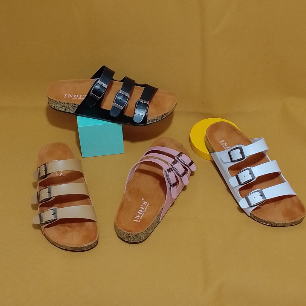 SANDAL FLAT WANITA SLIP ON SOL KARET - CHERYL SERIES