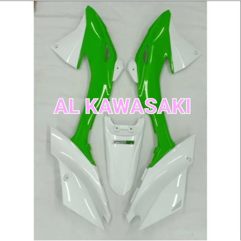 cover body sayap bodi set klx150 klx 150 bf hijau putih original