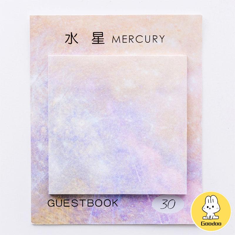 Kertas Memo Sticky Note / Post-It Bentuk Kotak Motif Planet Lucu -Doo -Doo