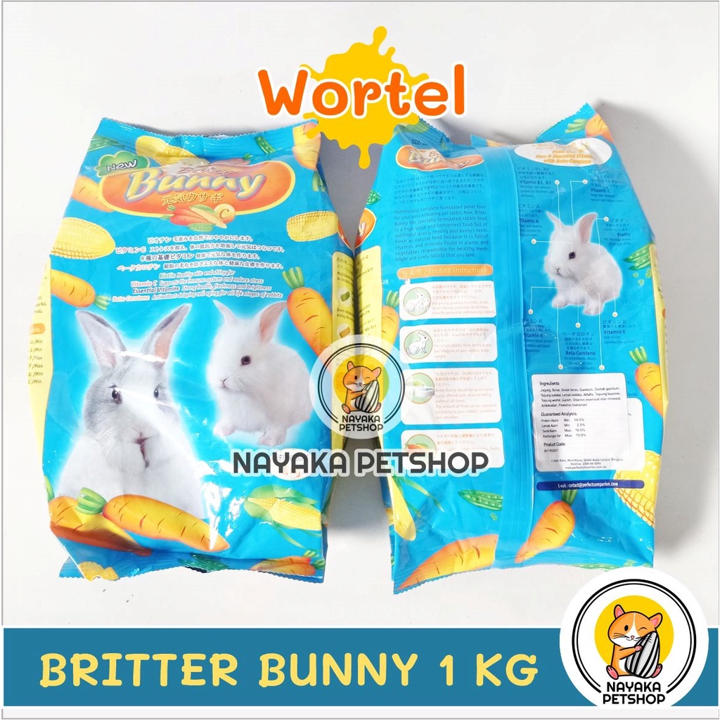 Briter Bunny 1 Kg Pakan Kelinci Makanan Pelet Rabbit Food