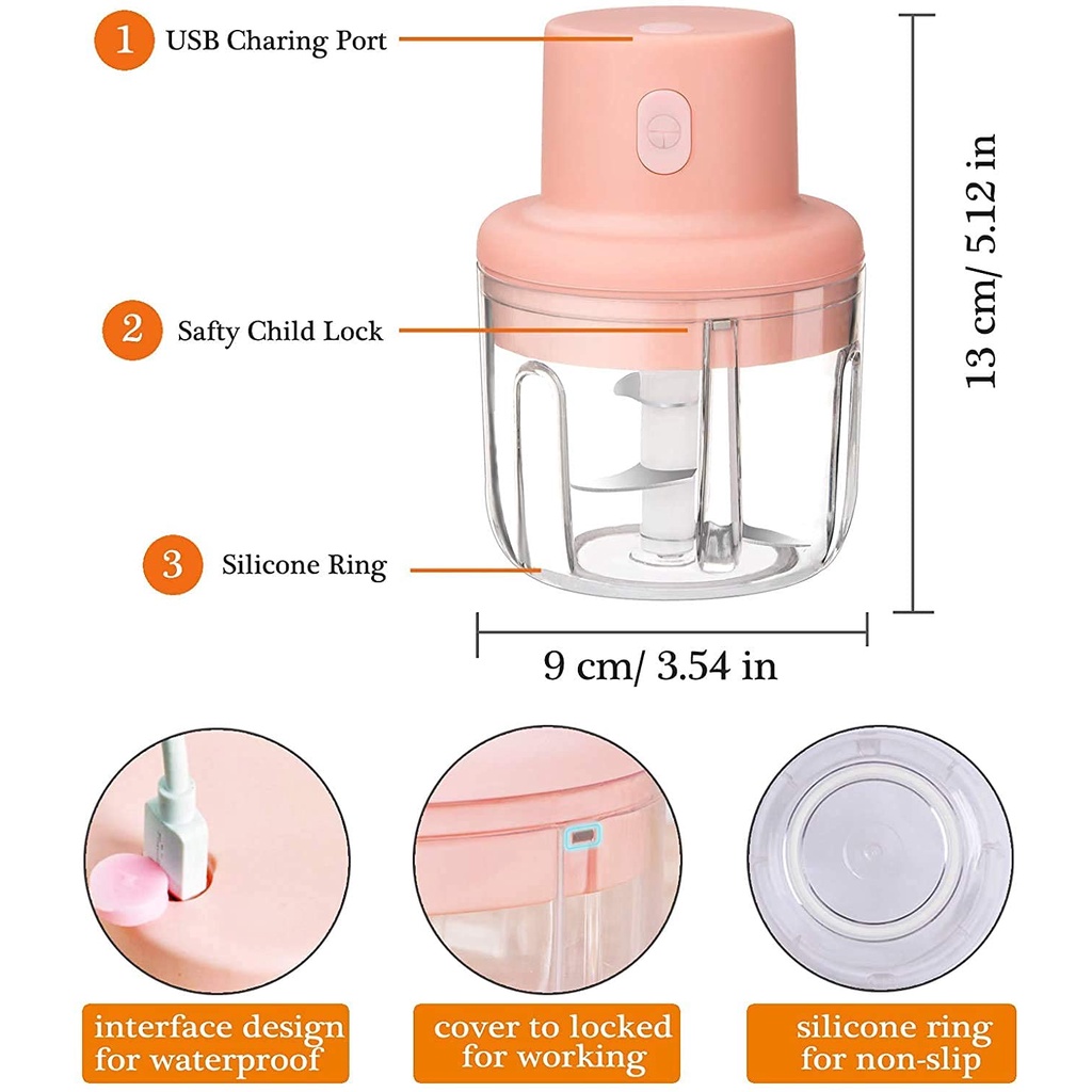 Blender Mini Elektrik USB CHOPPER Mini Kitchen Chopper USB Charging Garlic Food Vegetable