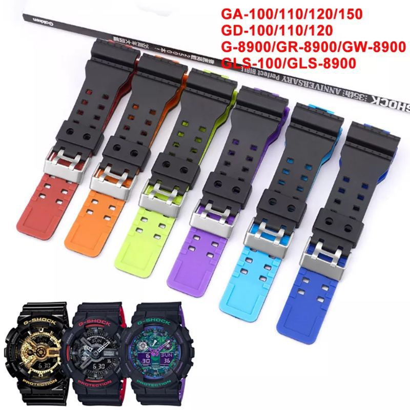 Strap Tali Jam Tangan G- Shock GA400 GA100 GA110 GA120 GA150 Rubber strap tali jam G-Shock GD 100 GD110 GD120  Doubel Color