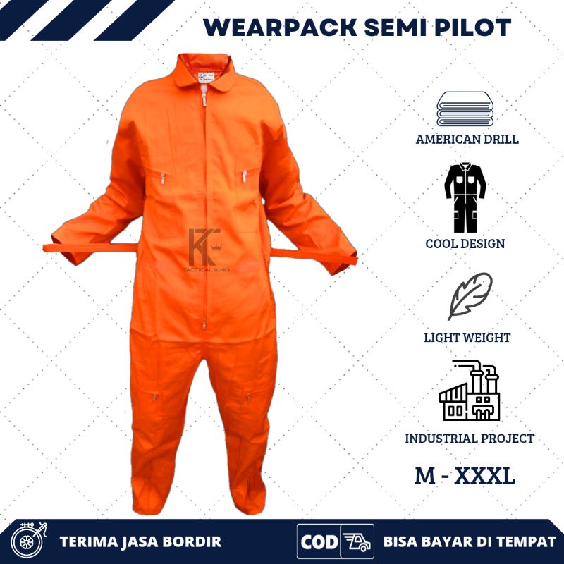 COD wearpack Safety Ojak/ Baju bahan American dril /wearpack coverall/ Seragam Kerja Proyek