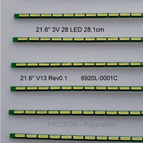BAYAR DITEMPAT✔️Lampu Backlight TV LG 3V 28 LED SMD 28cm 42V soket 6 pin . 21.6" V13 Rev0.1 16920L-0
