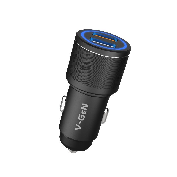 Car Charger V-GeN VCC2-26 Dual Fast Charging QC 3.0 PD 20W USB Type C ORIGINAL