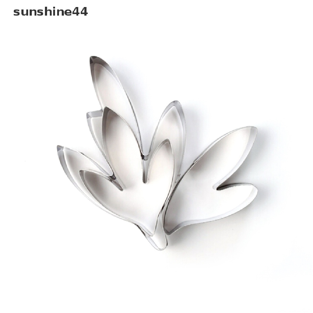 Sunshine Set Cetakan Cutter Stainless Steel Bentuk Bunga Peony + Daun Untuk Dekorasi Fondant Kue