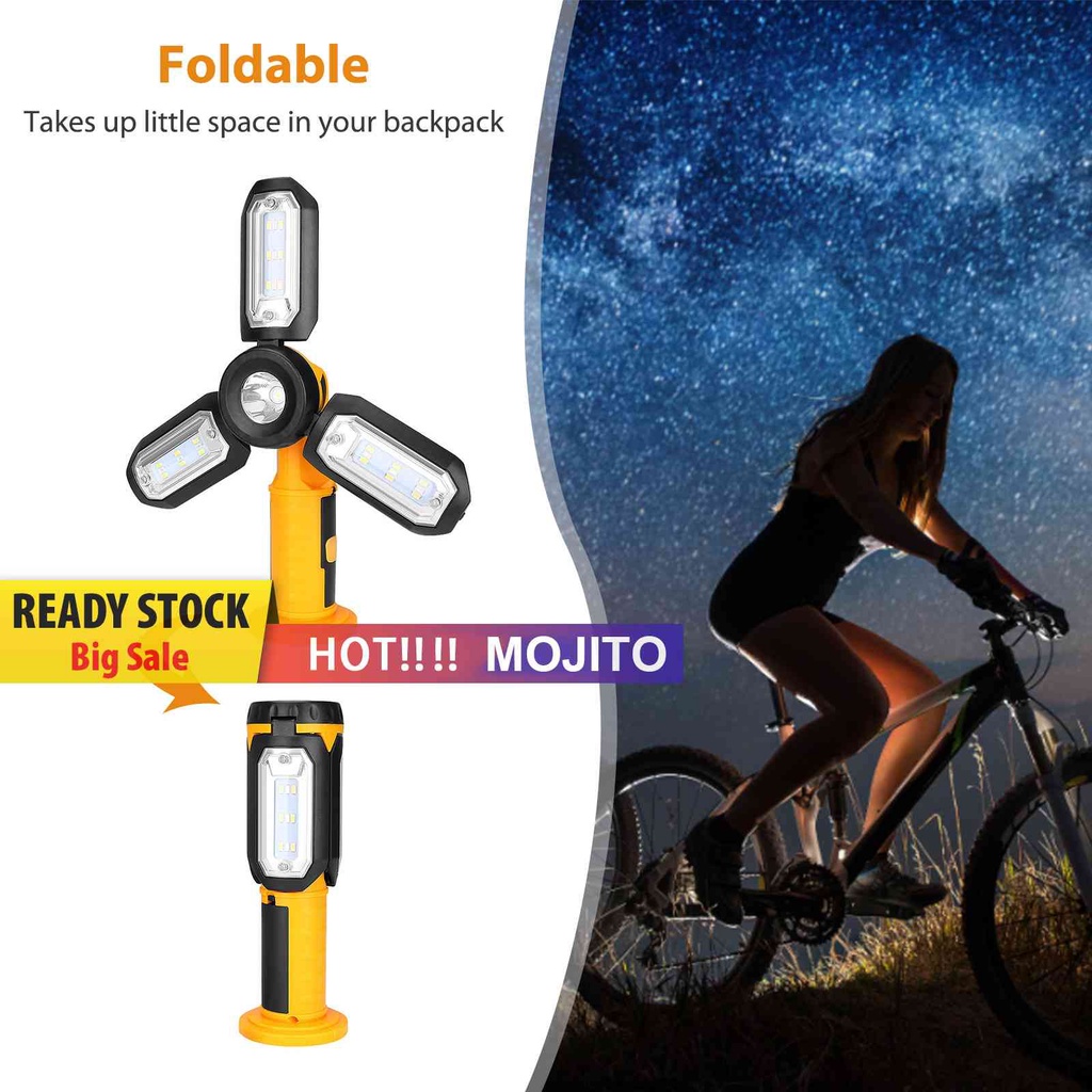 Senter Lipat 300lm Dengan Magnet Untuk Camping / Darurat