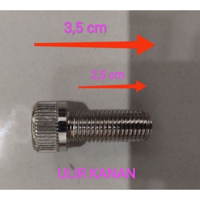 Baut 14 Kunci L Drat Kanan 3,5 CM Baut Spion