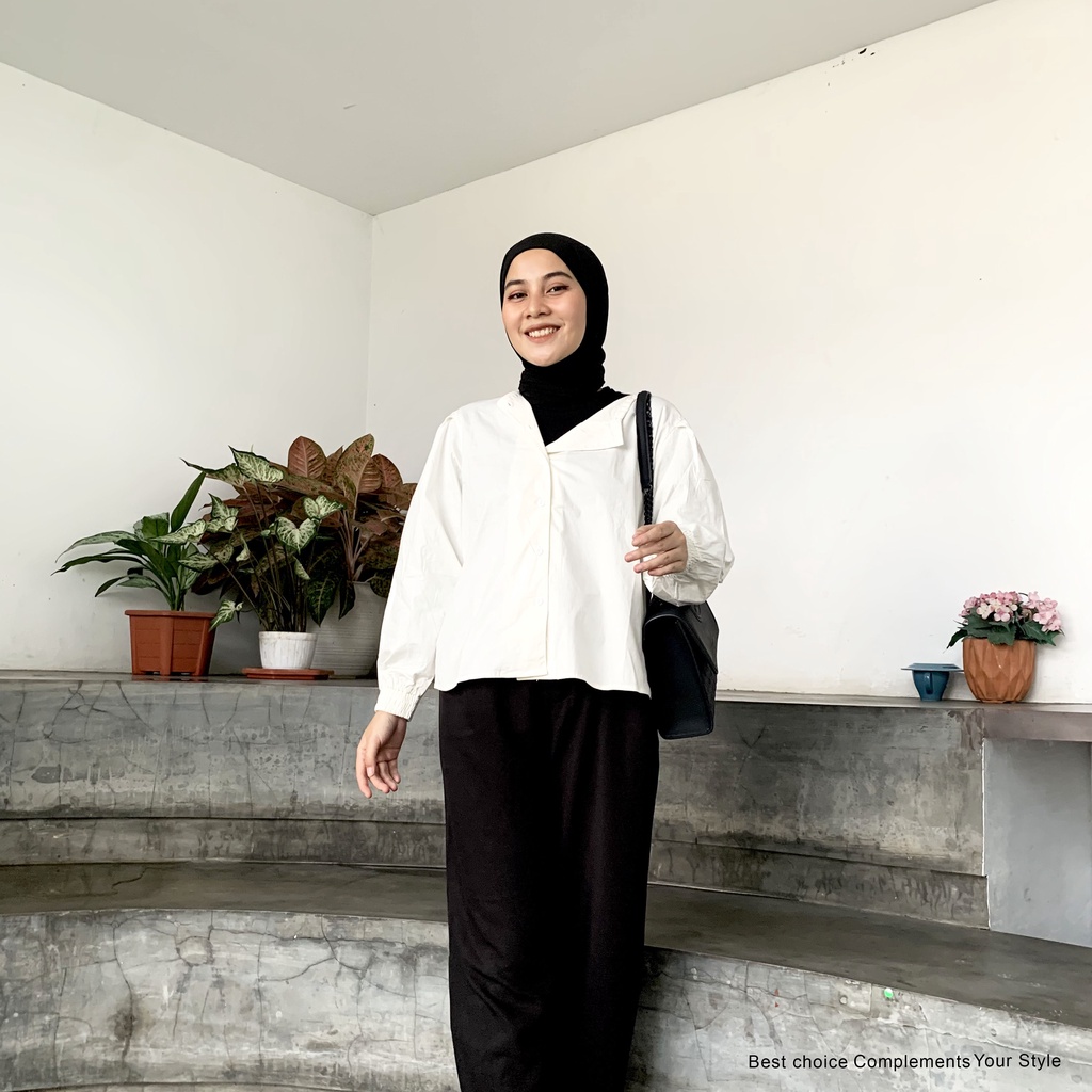 Devania Blouse Atasan Wanita Basic Shirt By Mahyra