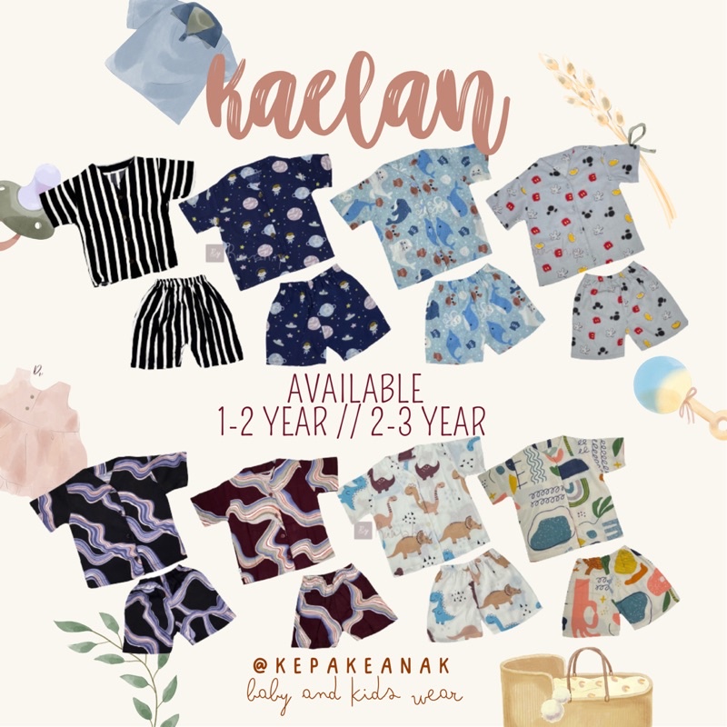 Kaelan Set Baju Anak / Baju Anak Lucu / Baju Anak Unisex / One Set Anak / One Set Adem / One Set Ade