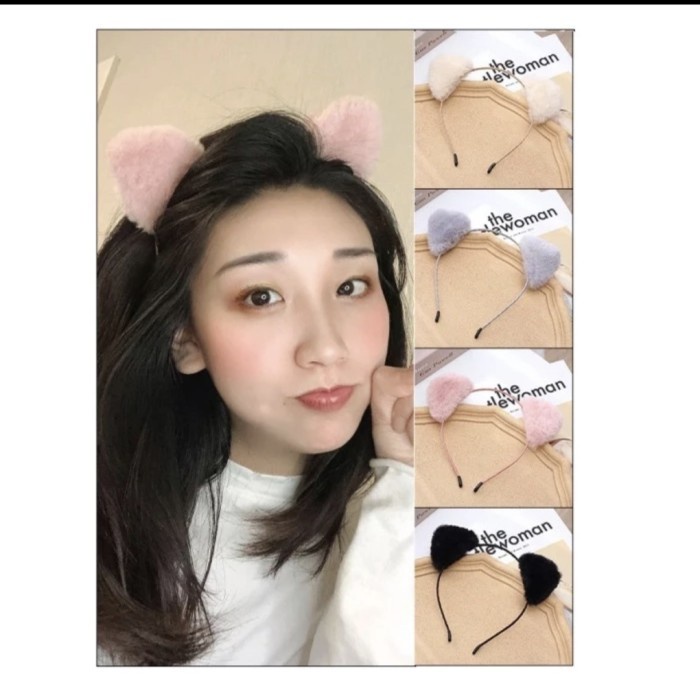 IK135 Bando Premium Lucu Cutee CAT EAR HEADBAND Hair Accesories Korea