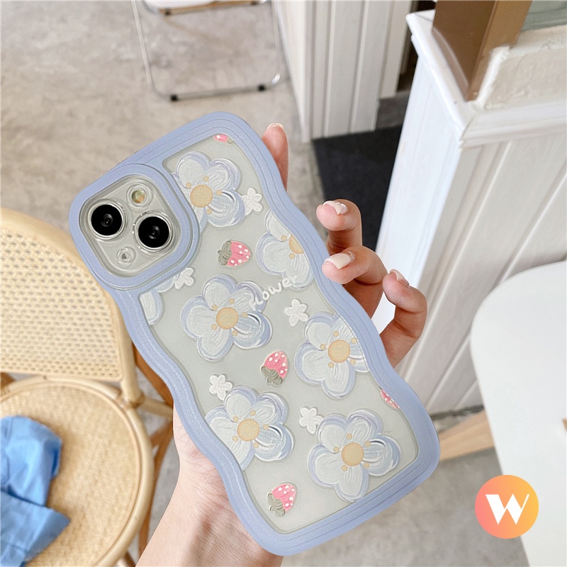 Soft Case TPU Motif Bunga Stoberi Biru Untuk Vivo Y22 Y11 Y21 Y17 V20 V23E V25E Y20i Y12s Y15 Y33S Y12 Y20 Y11S Y21T T1 Y20 Yx