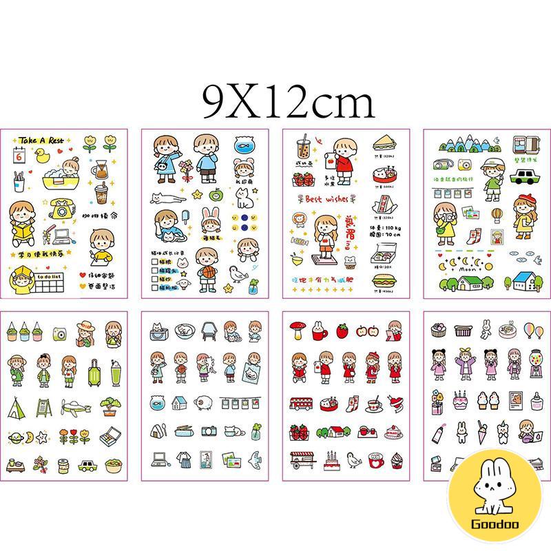 [Ready Stock❤️COD]Stiker Motif Kartun Korea Lucu Anti Air Dekorasi Handbook Scrapbook DIY -Doo