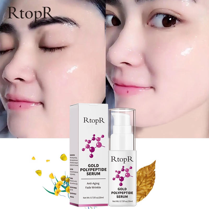 RTOPR GOLD Polypeptide Serum Perbaikan Kulit Anti-Penuaan Perawatan Anti Kerut Mengencangkan Kulit