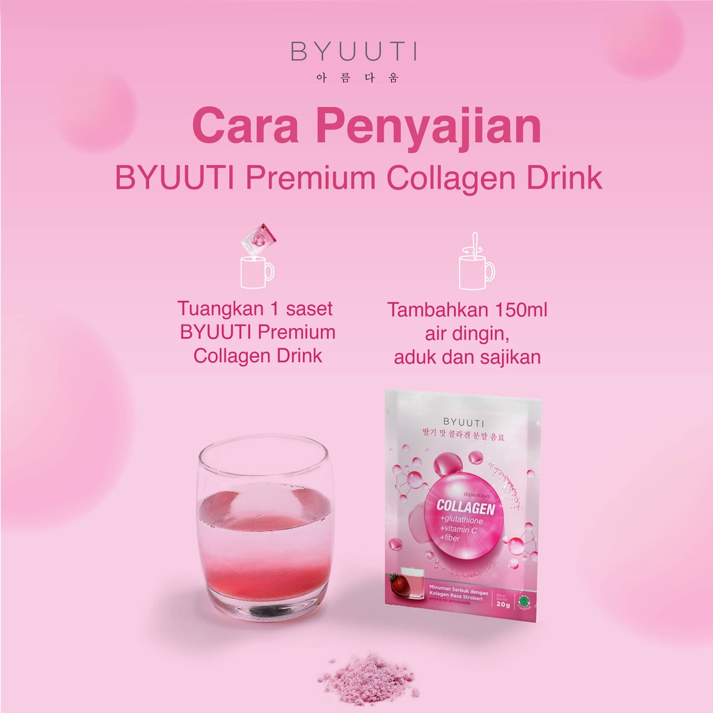 Minuman Kolagen Pemutih Badan Cepat | BYUUTI  KEAUTY / K-EAUTY Premium Collagen Drink SACHET | Colagen Beauty Drink | noeRA | ELD COLLAGEN