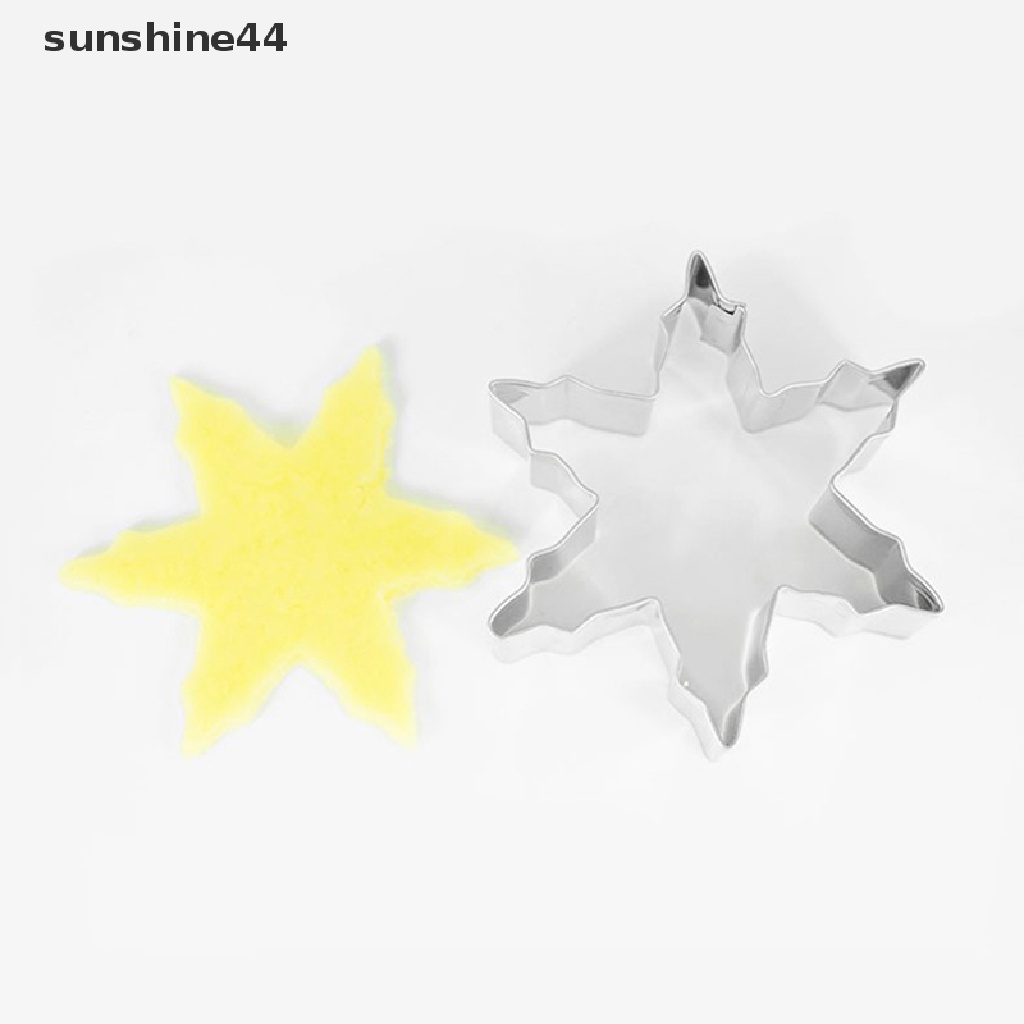 Sunshine 1pc Cetakan Pemotong Kue / Biskuit Bentuk Snowflake Natal