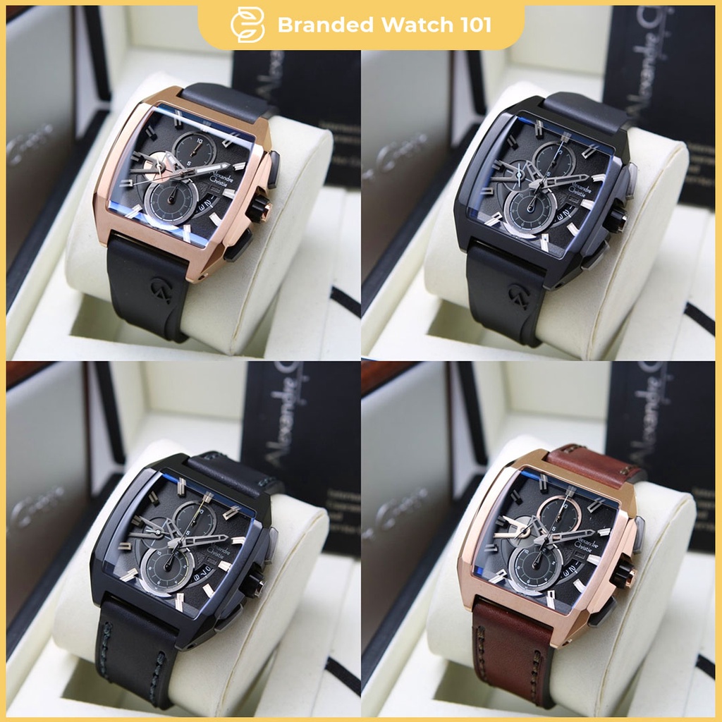 ORIGINAL Jam Tangan Pria Alexandre Christie AC 6617 / AC6617 / 6617 Garansi Resmi 1 Tahun, Rubber &amp; Leather