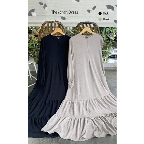 Sarah dress gamis abaya crinkle airflow premium Azda hijab Sarah M army milo gamis crinkle airflow i