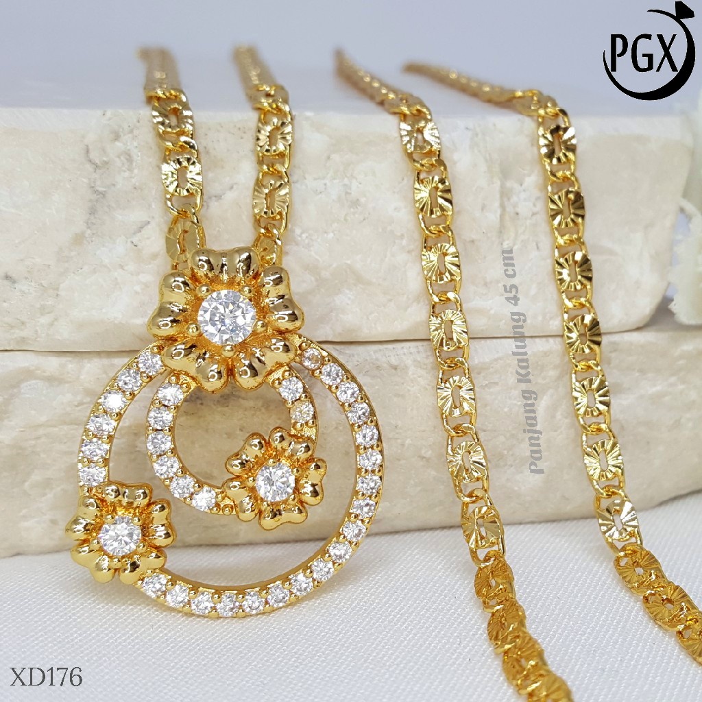 PGX Kalung Wanita Xuping Aksesoris Fashion Perhiasan Lapis Emas XD176