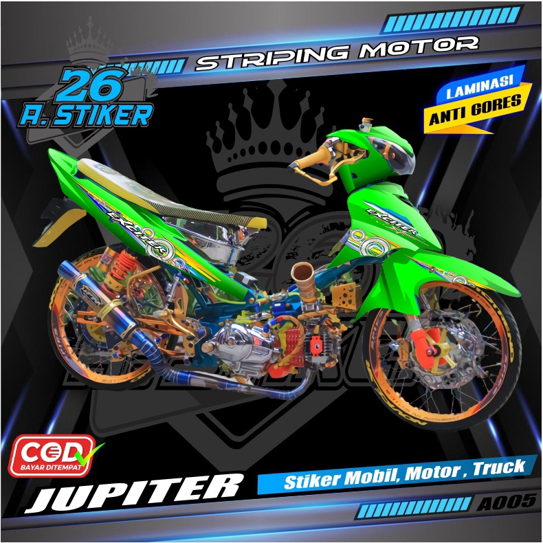 Stiker Variasi Jupiter Beluk / Jupiter Z / Striping Racing Keren Jupiter Z Simple
