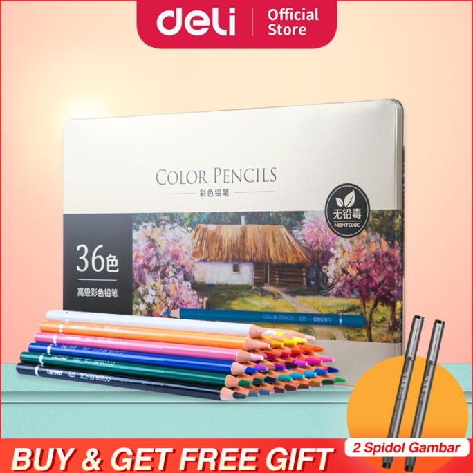 

(COD) Deli High-grade Oil Pencil Color Pensil Warna Minyak 48/72 Warna 6567