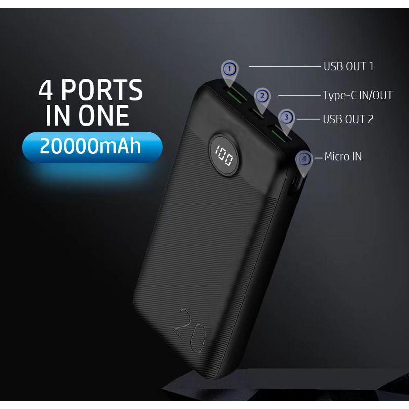 MOFIT M27PRO Powerbank 20.000mAh Quick Charge 3.0A 22.5W + PD (Power Delivery)