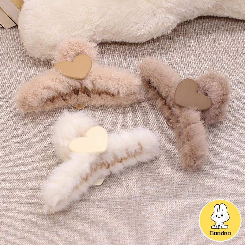 Love Plush Hairpin Fashion Imitasi Kelinci Rambut Temperamen Curling Clip -Doo
