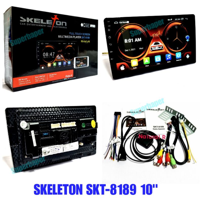 Head Unit Android 10 Inch SKELETON SKT-8189 Voice Command