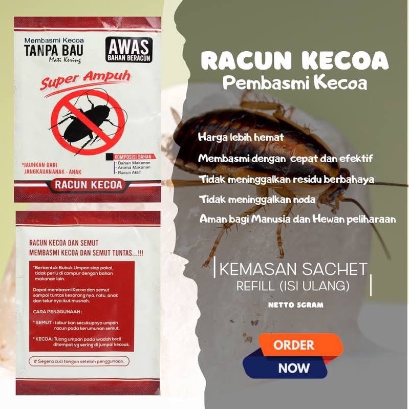 Jual GUN KILLER PEMBASMI KECOA RACUN KECOA ANTI KECOA BUBUK OBAT KECOA