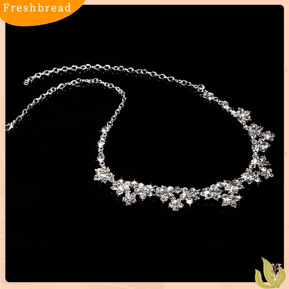 (Fresh) Kalung + Anting + Mahkota Berlian Imitasi Inlaid Mewah Untuk Pengantin Wanita