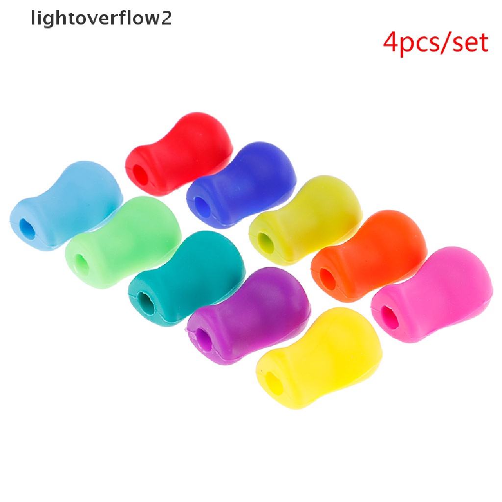 (lightoverflow2) 4 / 10pcs Alat Bantu Menulis Pensil Bahan Karet Lembut Untuk Anak
