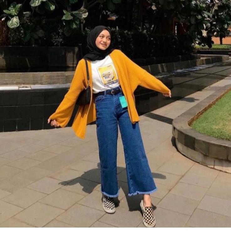Rekomendasi CULLOTE JEANS RAWIS BAWAH CELANA KULOT WANITA JEANS DENIM JINS KEKINIAN HIGHWAIST TERBAR