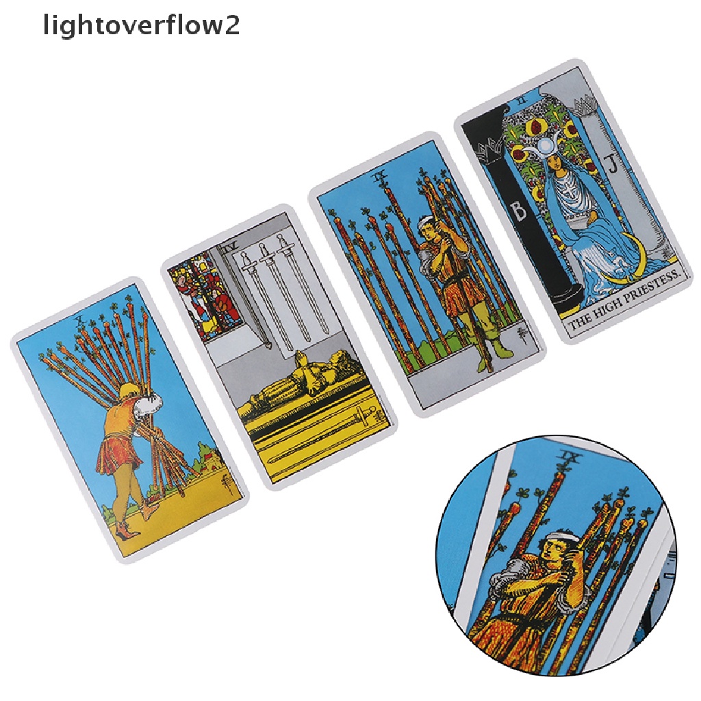 (lightoverflow2) 1 Kotak Kartu Tarot Magic Rider Edisi Misterius 78 Kartu Permainan