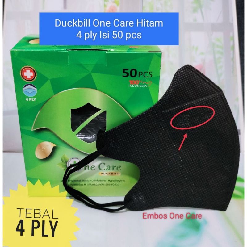 Masker Duckbill Ne Care Embos 4 ply isi 50 pcs