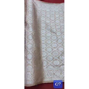 SONGKET SEMI PALEMBANG Silver &amp; Gold Meteran *HARGA 1METER