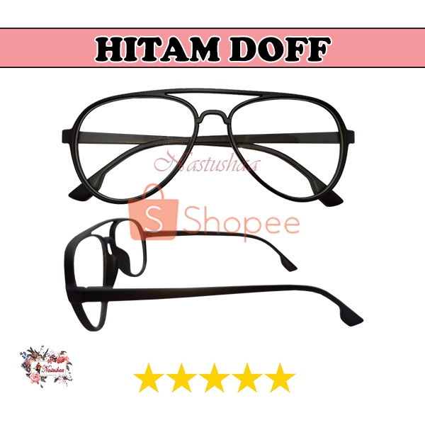 Kacamata Wanita Dan Pria Aviator Glasses Design Korea Lensa Transparan/ Kaca Mata Unisex Transparan Normal NOCASE