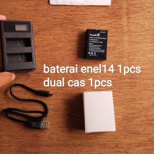 NEW  12.12 baterai batre dual cas charger kamera Nikon en el14 d3100 d3200 d3300 d3400 d3500 d5100 d