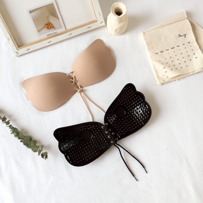 Kuwalitas Nomer 1 Wings Bra Bh Tempel V Invisible Push Up Nu Bra Tanpa Tali Seksi Bra