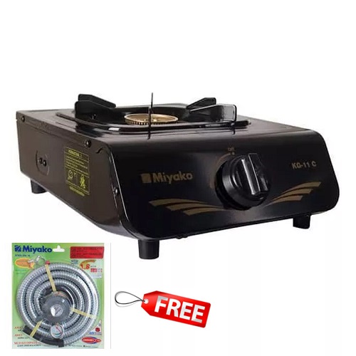 Miyako Kompor Gas 1 Tungku KG-11C FREE Paket Miyako Selang Regulator Gas