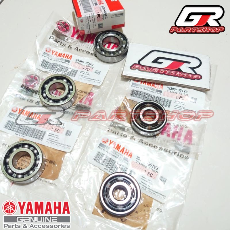 BEARING SET GEARBOX MIO J GT SOUL GT 115 FINO FI XRIDE 115 ORIGINAL YAMAHA BERING KLAHER LAHER LAKER LAHAR RASIO GIRBOX GEAR GIR BOX GARDAN TRANSMISI ORI YGP