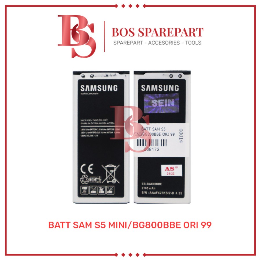 BATERAI SAMSUNG S5 MINI / BG800BBE ORI 99 / BATTERY / BATRE