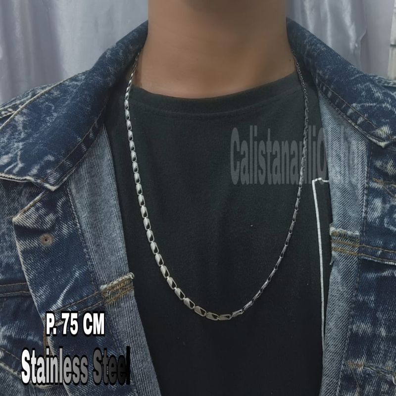 KALUNG COWO INZAGI PANJANG PERHIASAN EMAS KOREA ANTI KARAT DAN ANTI LUNTUR
