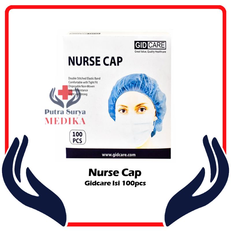 Gidcare Nurse Cap Non Woven | Hairnet Topi Perawat Penutup Kepala